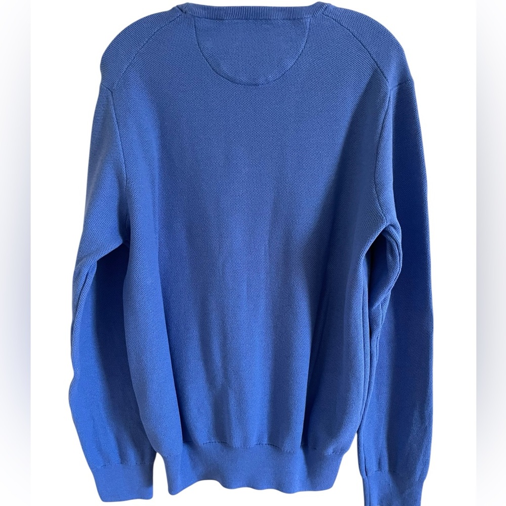 POLO RALPH LAUREN BLUE 100% PIMA COTTON SWEATER Size Large - Picture 4 of 11